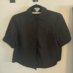 Zara Women's Black Button Down Shirt